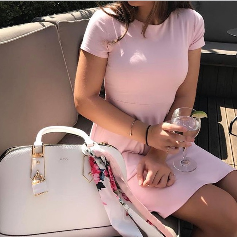 Baby pink skater dress